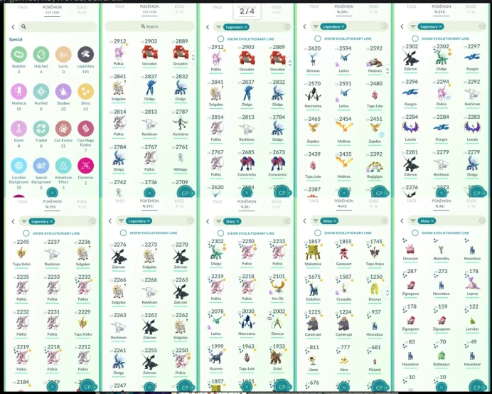 LV 60: 5K++ COINS — STACKED ACC 18 SHINY LEG+MYTH+UB SHINY PALKIA X4 SHINY DIALGA SHINY NECROZMA SHINY KYUREM SHINY SHADOW HO-OH  191 LE