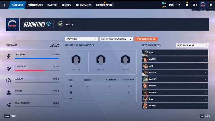 OW346//Overwatch 1 licence Rainy day Tracer Snowman Bastion Sup Bronze 3 PREDICT S3