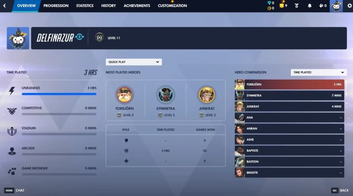 OW354//Ranked Ready 50 Wins 9 Loot Boxes Free Name Change