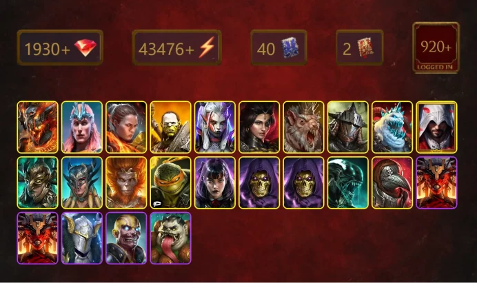 [STARTER]Gnishak+Tekteon Fissureflesh+Loki+Ronda+Artak+Visix+Adelyn+Rathalos+Blizaar the Howler+Ezio+Leminisi+Scyl+39Epics