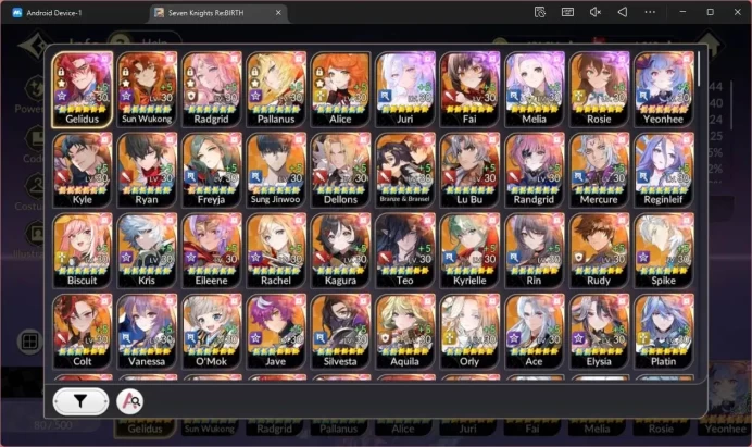 Global |1 EX7(Gelidus TC1)|34 TC6(Wukong,Radgrid,Pallanus,Alice,Yeonhee,Kyle, Etc)|6K Ruby|1 LegCost|BLESPERM|Netmarble|7KR051B