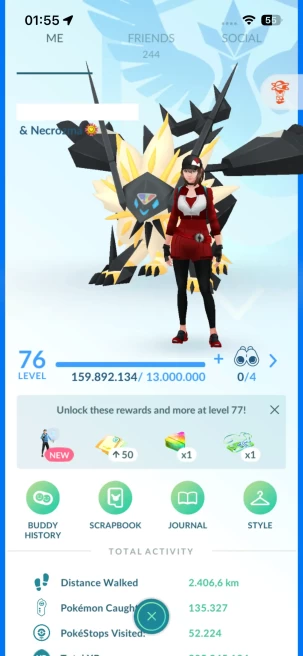 Level 76, 4 Legendary IV100, 535 Shiny, 350 Legendary, 144 IV 100, 16 Shiny Legendary, 56 Shadow Legendary