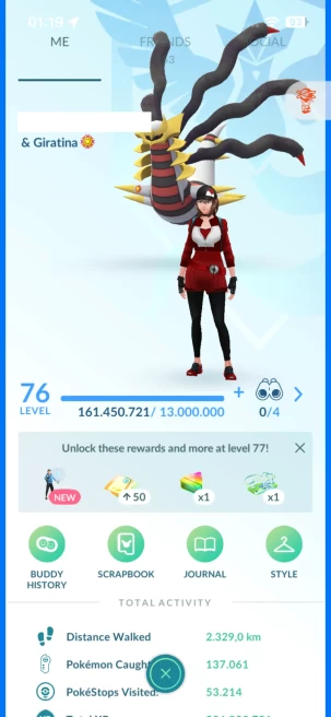 Level 76, 2 Legendary IV100, 541 Shiny, 351 Legendary, 129 IV 100, 19 Shiny Legendary, 57 Shadow Legendary