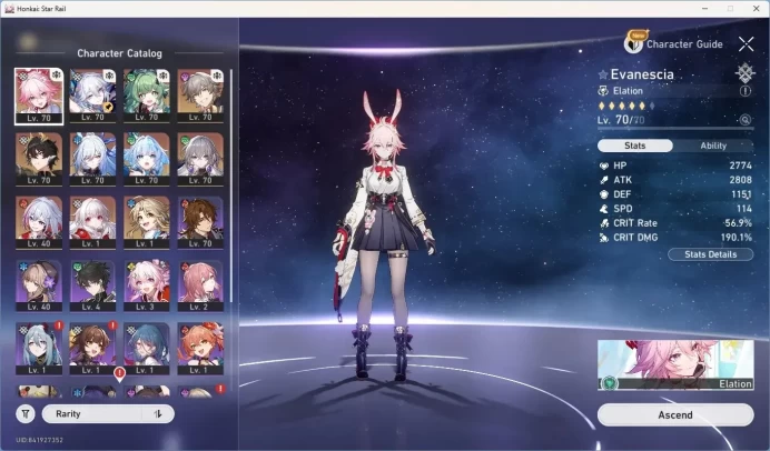 ASIA|TL 59|7 Char Limited [Evanescia]+Sign,YaoGuang,Huohuo,Danheng PT,Etc|Amphoreus|Check SS HSR620B