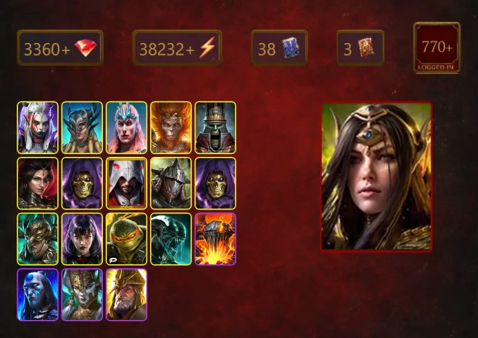 [STARTER]Georgid+Sabrael+Visix+Scyl+Loki+Wukong+Adelyn+Skeletor+Ezio+Rathalos+Vallaryn the Equalizer+Skeletor+Leminisi+37Epics