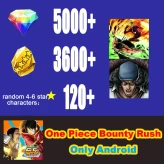 Global [Android/Only] [Zoro & Sanji + EX KUZAN] [5000+Gems] [3600+Golden Fragments] [120+ Random 4-6 Star Characters]