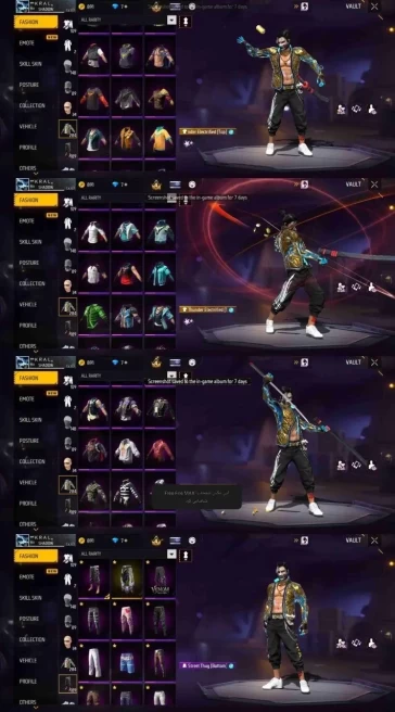 2077 - iOS Android - MENA - Level 63 - 284 Set - 1 Upgrade Gun - Car skin - Old set - Lightning set - Booyah pass - Pegasus skywing