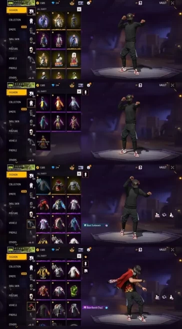 2079 - iOS Android - NA USA - Level 63 - 236 Set - Black Sweater - Booyah Pass - Harry's Pants - Blue jacket - Girly Red Horn - Complete Bear Se