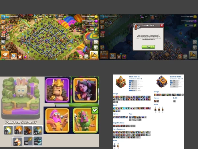 ■TH:16 (43%) (GemValue:$12190) ■Heroes: K62 Q60 W27 C24 P34 D6 ■EE:7 ■Skins:5 ■BH:9 ■Full Access ■Instant Delivery ■A7217 ______________________