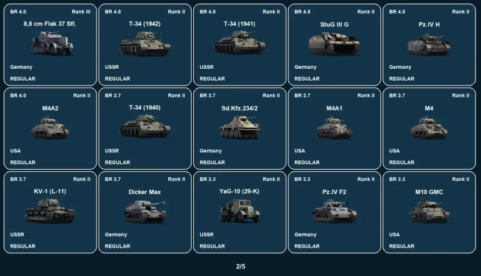 [STEAM] RANK 3 | Tiger E | Tiger H1 | Panzer IV/70(V) | Panther D | VK 3002 (M) | SU-85M | KV-85 | T-34-57 | KV-1 (ZiS-5) | ISU-152 | SU-85