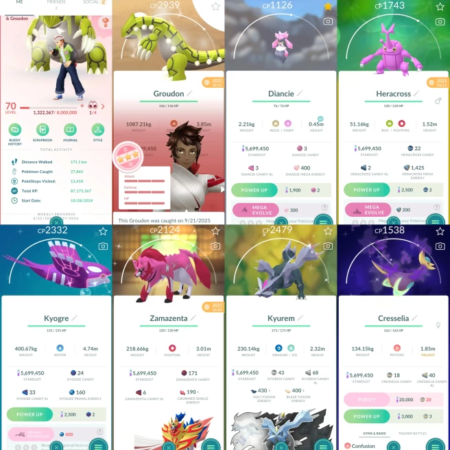 2376 Level 70 Regidrago100 SHUNDO GROUDON Shiny Kyogre Shiny Excavator Pikachu 