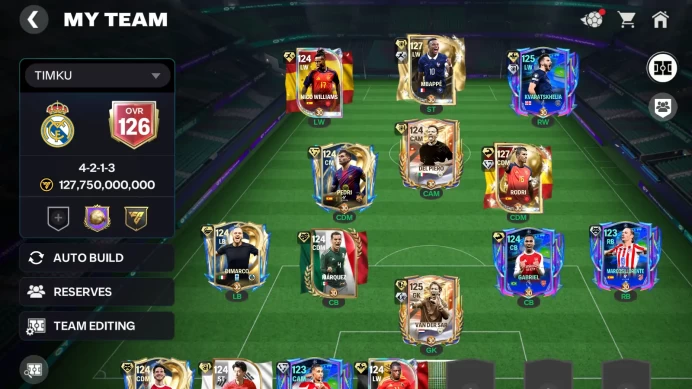 FCM58 | FC FIFA MOBILE /All Platform Global - Over 126/127B Value - 500M gold - 1.3k Gems