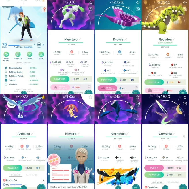 2383 Level 70 SHUNDO Mesprit SHUNDO Uxie Shiny Charcadet Shiny Mewtwo Shiny Primal Kyogre