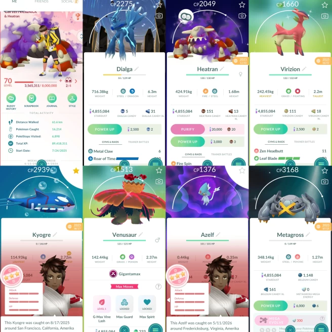 2384 Level 70 Kyogre100 Shiny GMax Venusaur Shiny Happiny, Smoochum, Budew