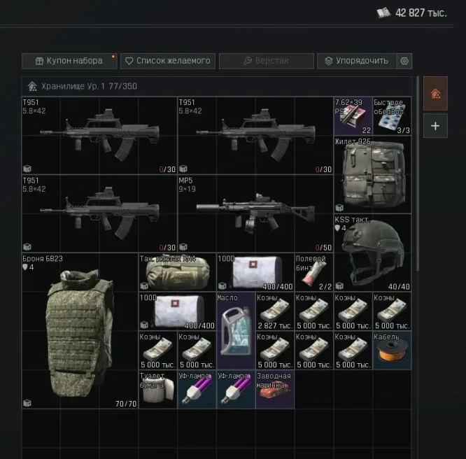 AB82//Arena Breakout Infinite PC 42,800,000 Koens Cash 43,000,000 Stash Level 7 2x3 14 Days Secure Container