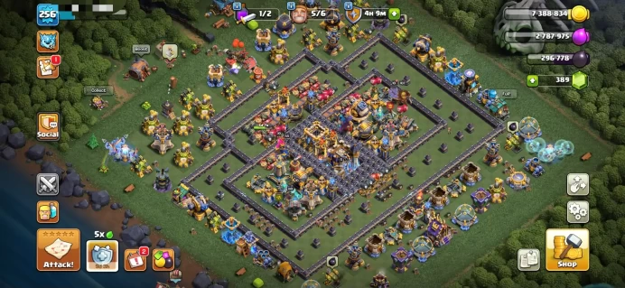 Best deal coc TH 18 | 13 equipment epic | 24/24 max equipment common| 1100 cwl medals | Xp 256 | C6677