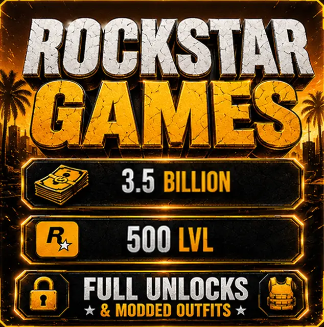 ⚡Rockstar Launcher⚡ 3.5 BILLION MONEY (30M CASH + 3.5B HANGAR ASSETS) 500 LVL ✅Modded outfits ✅ALL UNLOCKS ✅MAX STATS