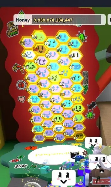 ROBLOX3927//7 BLUE HIVE  | 50 BEES | 18 LVL |  192T HONEY + PETAL SET 