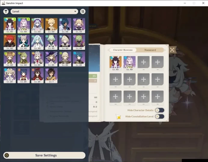 Asia|AR 35|1 Limited (Columbina) + 2 Standard (Diluc,Mizuki)|Low Map & Main Quest|Male MC|Take Mail|Check SS(GI7488)