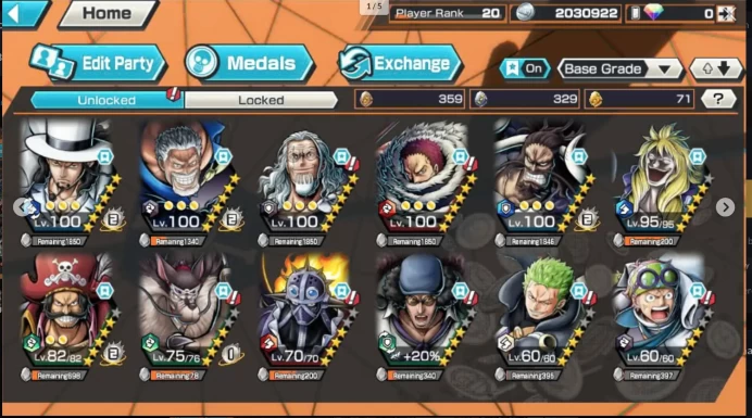 BR401-IOS+Android-5 Ex Meta(Garp+Kuzan+Lucci+Roger+Kaido v2)+Good Medal+Support 127%+Rayleigh Max+Jabra+S-Bear+Koby+Oden+Broggy+Dorry+Egghead Zo