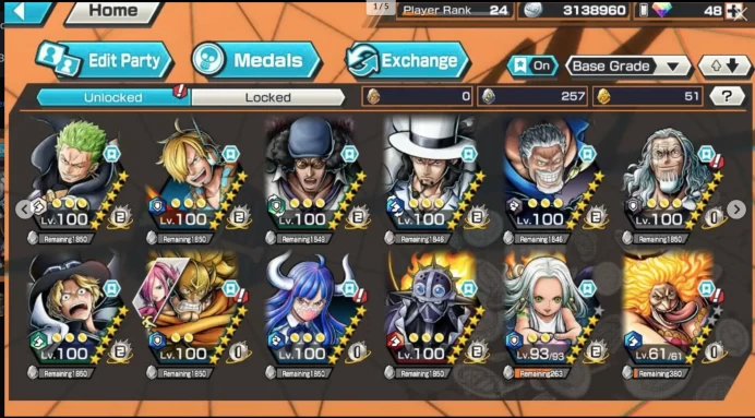 BR612-IOS+Android-6 Ex(Garp+Sabo+Kuzan+Lucci+Snake+Big Mom)+Support 146%+Good Medal+BF Egghead Zoro Max+Egghead Sanji Max+Ulti Max+Rayleigh Max+