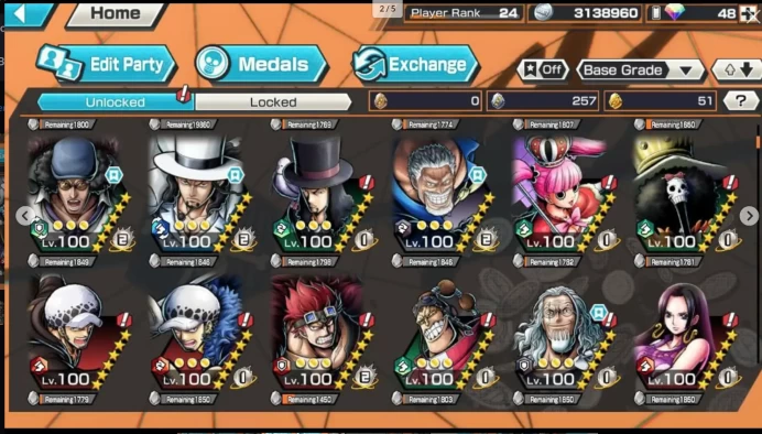 BR612-IOS+Android-6 Ex(Garp+Sabo+Kuzan+Lucci+Snake+Big Mom)+Support 146%+Good Medal+BF Egghead Zoro Max+Egghead Sanji Max+Ulti Max+Rayleigh Max+