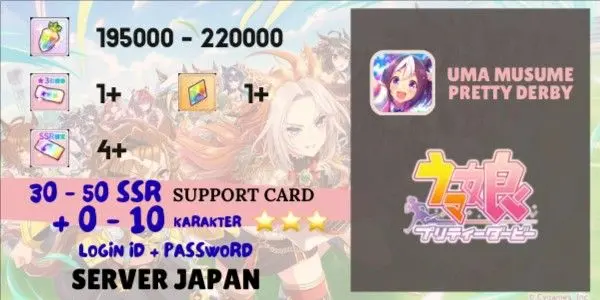 STOCK3 // Akun Reroll Uma Musume Pretty Derby [Japan] - 1