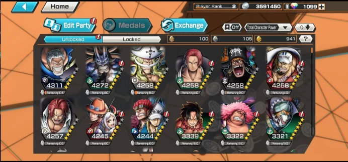 【Global】9EX Teach-Four Emperors+Garp+Newgate+ShanksHoly+ShanksGreen+Ace&Yamato +Kid&Law +【Sakazuki】+Kaido 1000+ Gems 900+ Gold Fragments