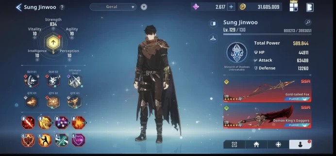 SL56-3: Lv 129 ⸱ 430 SSR ⸱ 3,1M Power Tier 80 ⸱ ATK 63K