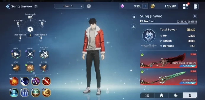 58-4 Lv 124 ⸱ 334 SSR ⸱ 2,8M Power Tier 76 ⸱ ATK 60K ⸱ Meta Hunter Frieren A10