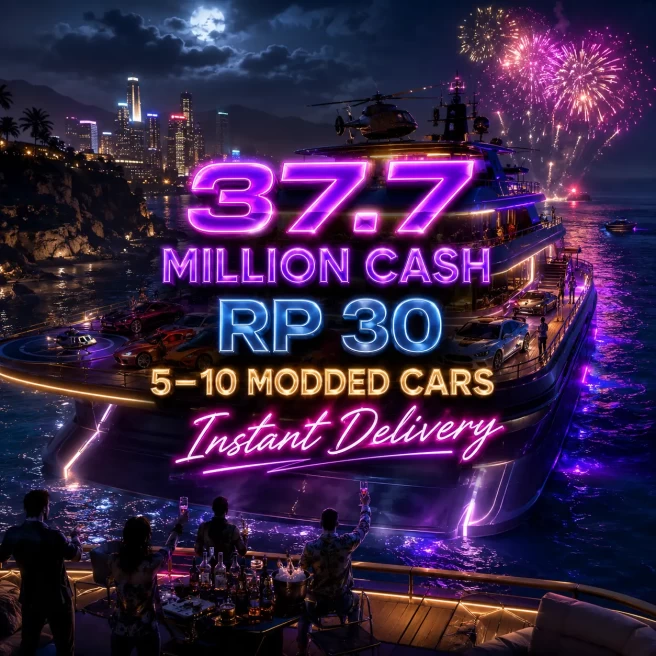 PS4 | 37.7 Million Cash | RP 30 | 5–10 Modded Cars | Full Access Account | Instant Access | Fast Delivery | GCLD1983
