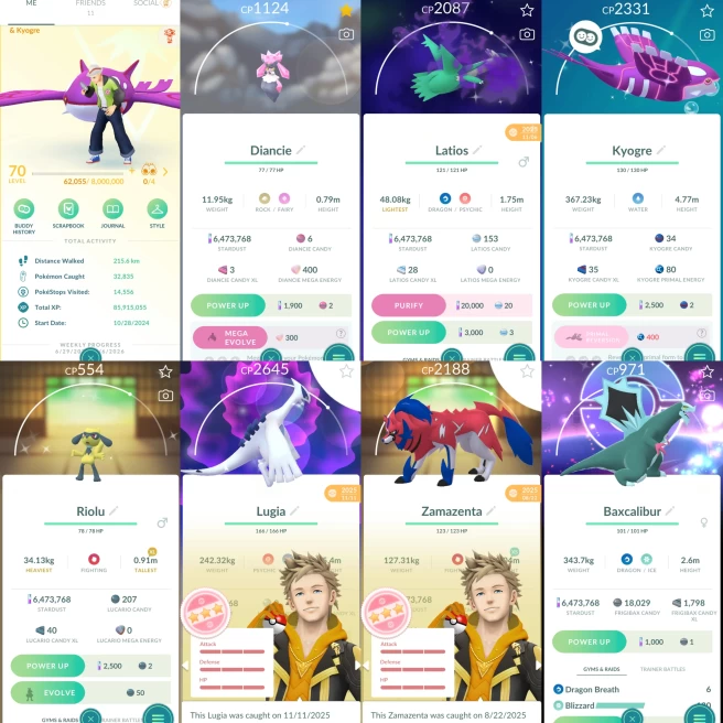 2408 Level 70 Zamazenta100 Lugia100 Shiny Riolu Shiny Baxcalibur BG Shiny Sakura Eevee