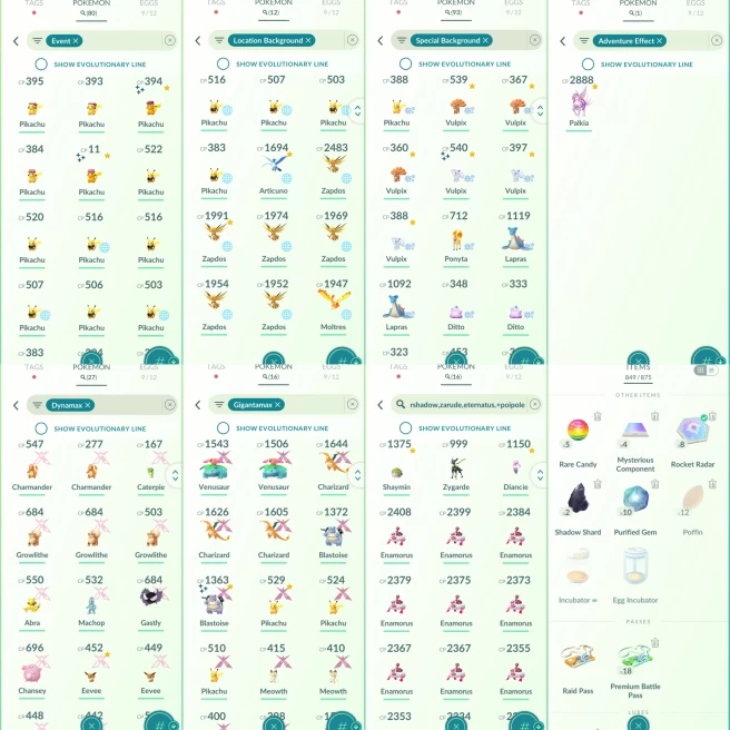 2418 Level 63 Shundo Baxcalibur  Shiny Mewtwo Shiny Excavator Pikachu