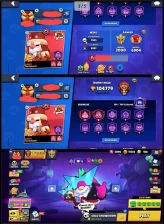 (CHEAPEST) 104700 TROPHIES RARE MERCHANT GALE REBEL LOLA BORN BAD BUZZ B-800 NAME & SUPERCELL ID CHANGEABLE 32 BUFFIES 45 HYPER A