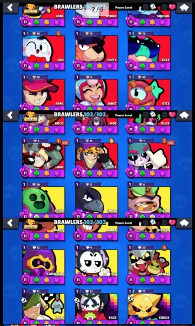 Brawl Stars 104K+ Trophies 70 Hypercharge  555 Skins  102 Brawlers