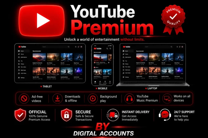 1 MONTH PREMIUM ACCOUNT - ADS FREE PRIVATE - FULL ACCESS - INSTANT DELIVERY