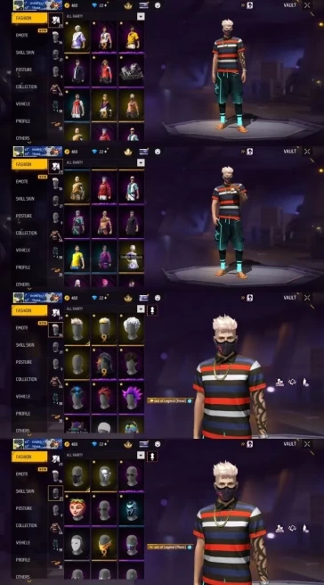 2186 - iOS Android - MENA - Level 57 - 56 Set - 1 Upgrade Gun - Car skin - Old set - Booyah pass - 1 Magic Cube