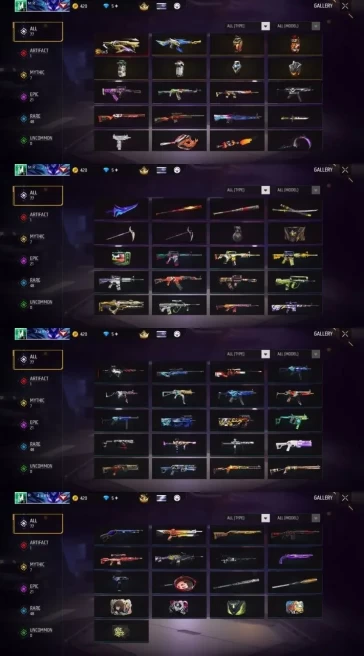 2189 - iOS Android - MENA - Level 51 - 66 Set - 1 Upgrade Gun Lvl 5 - Car skin - Old set - Booyah pass