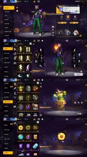 2190 - iOS Android - MENA - Level 56 - 65 Set - 1 Upgrade Gun - Car skin - Old set - Booyah pass