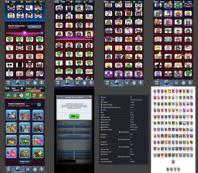 ■LVL:69 (GemValue:$33663) ■Cards:122 L16:14 L15:21 L14:18 ■Skins:11 ■HT:13222 ■Emotes:135 ■Full Access ■Instant Delivery ■A7249 ________________