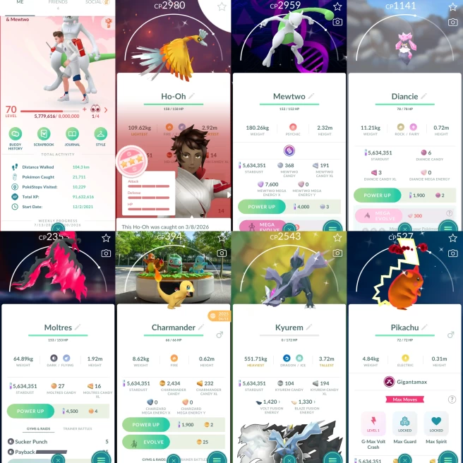 2438 Level 70 Mewtwo100 SHUNDO Ho-Oh Shiny Mewtwo Shiny Mega Mewtwo BG Shiny Charmander Osaka BG