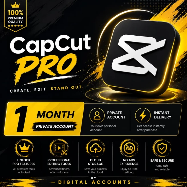  CapCut Pro 1-Month Account - Private Account
