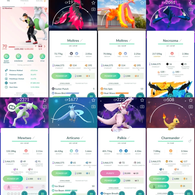 W068 Level 70 Shiny Mewtwo Shiny Zapdos PokePark Kanto Japan BG
