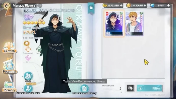 SEA|Lvl 60|2 SP (Oikawa R4,Atsumu)+Memo| 5 UR [Sakusa R2,Kageyama,Komori,etc]+Memo |43 SP +72 Memo Ticket|8,5 DM|Google|HFH1075