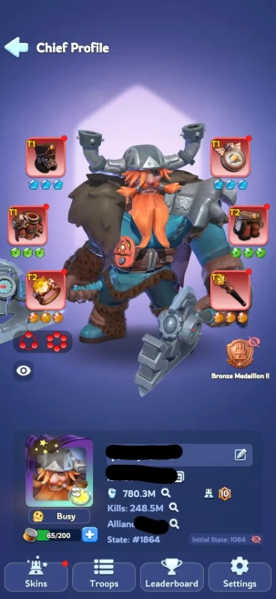 5 - FC 10 | Power 780M | 40 Hero | VIP 10 | 56 Skin | Full Helios | 594k Gems | INSTANT DELIVERY!