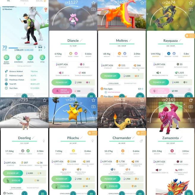 W071 Level 70 Dialga100 x2 Shiny Rayquaza Shiny Charmander Location BG
