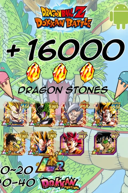 16000K-17000K DS  Dragon Ball Z Dokkan Battle GLOBAL [ANDROID] INSTANT DELIVERY 