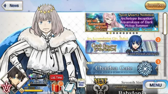 NA Lv 98 | 7 SSR Servant (Oberon,CIEL,Zhuge Liang,Koyanskaya Dark,Xiang Yu,etc)| 84 Golden Fruit|Unset Birthday|Log Code|FGO802