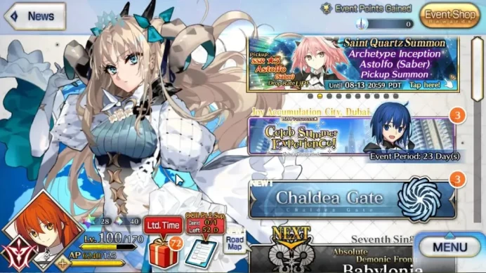 NA Lv 100 | 5 SSR Servant (S Ereshkigal,A Douman,Ptolemaios,Anastasia,Xiang Yu)| 79 Golden Fruit|Log Code|Check SS|FGO803