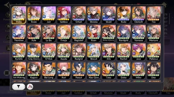 Global |4 EX7(Gelidus,Melia,Rosie,Juri)|50 TC6(Orkah,Silvesta,Skuld,Rudy,Clemyth)|3K Ruby|1 LegCost|BLESPERM|Netmarble|7KR067B